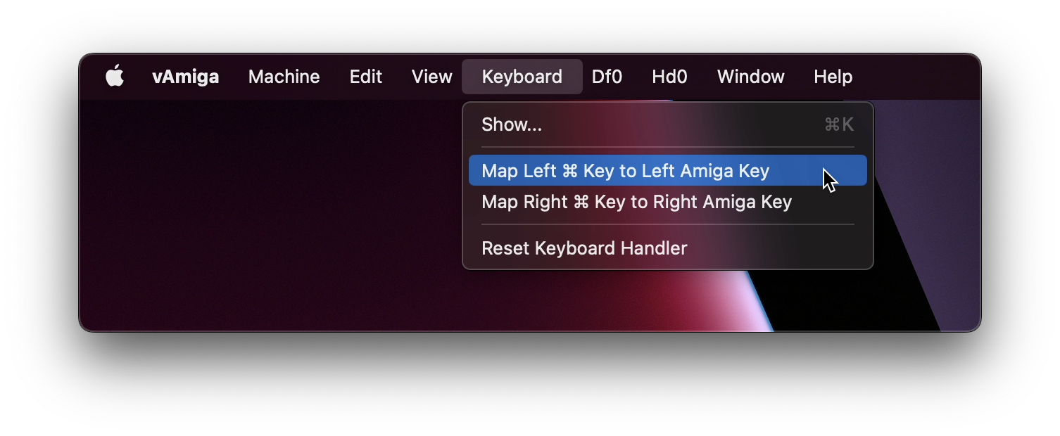 Keyboard menu