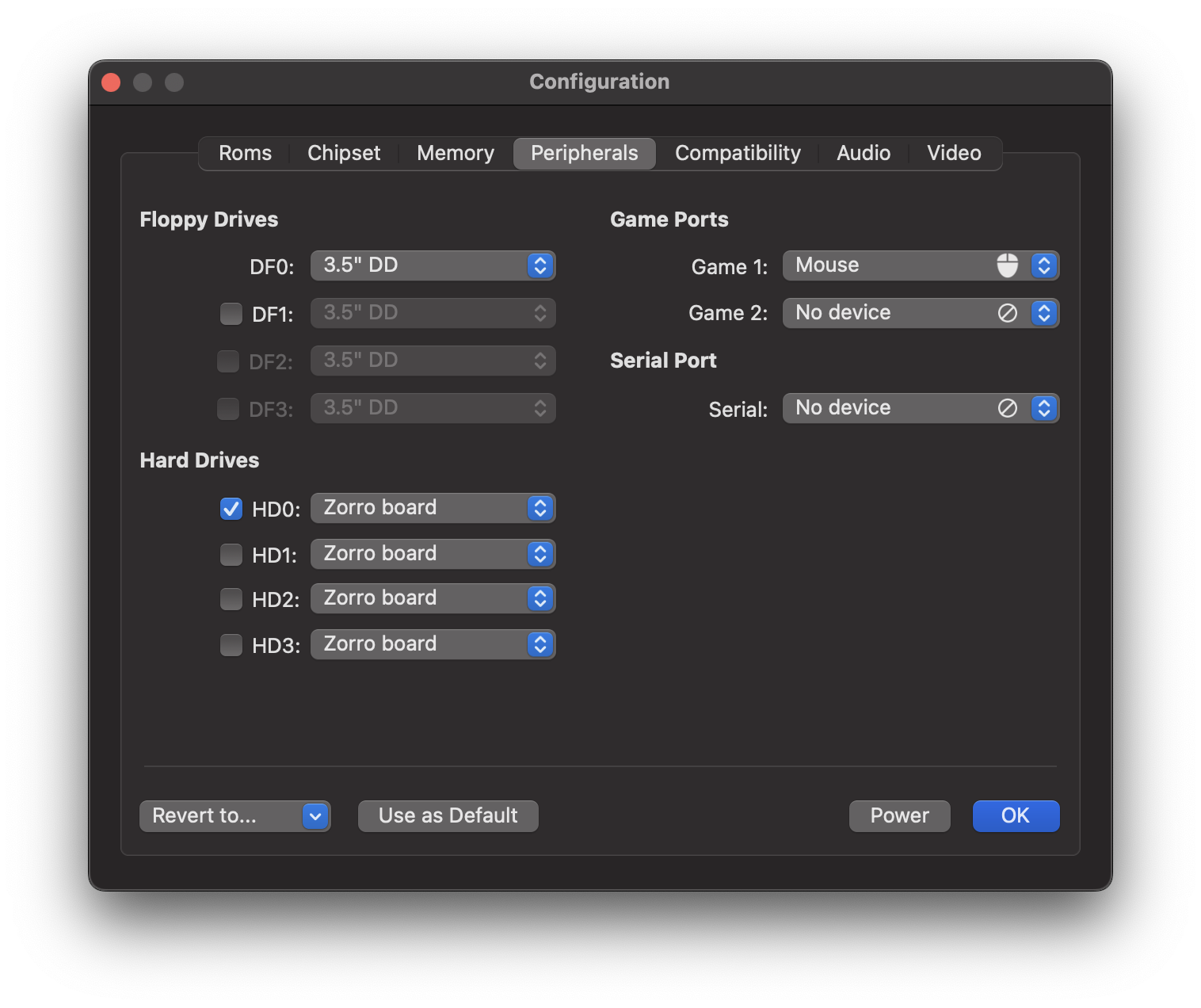 Peripherals Panel